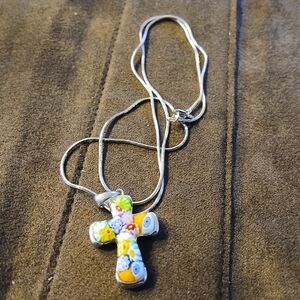 Colorful Cross Pendant Necklace